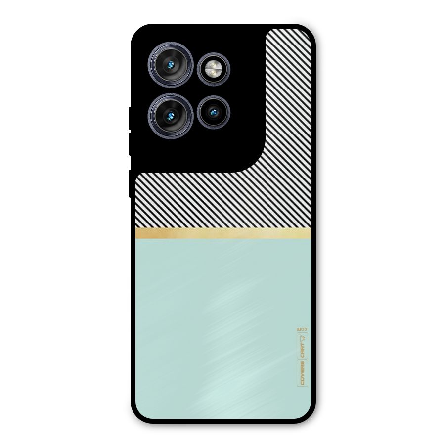 Pastel Green Base Stripes Metal Back Case for Motorola Edge 50 Neo