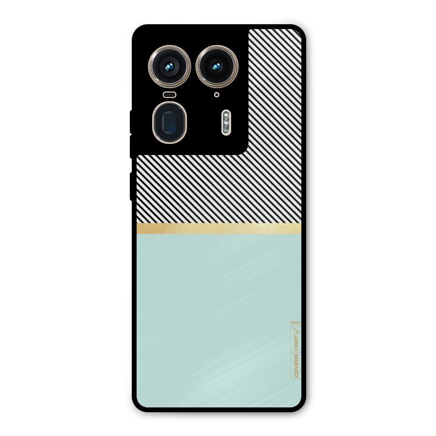 Pastel Green Base Stripes Metal Back Case for Motorola Edge 50 Ultra