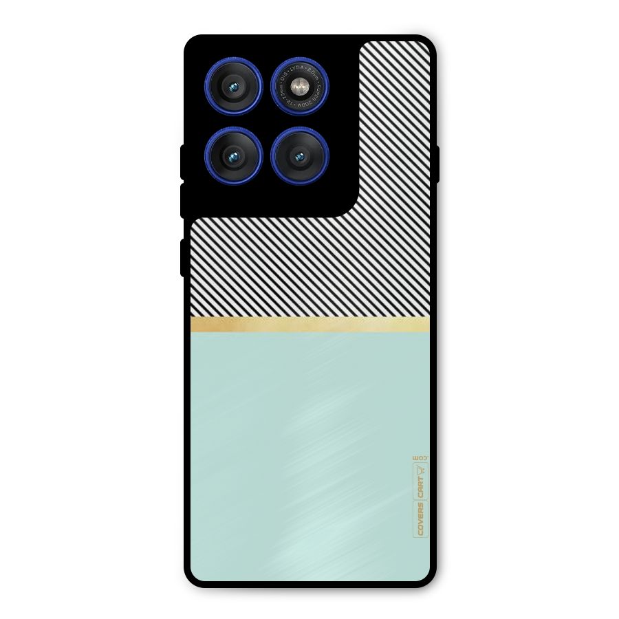 Pastel Green Base Stripes Metal Back Case for Motorola Edge 60 Pro