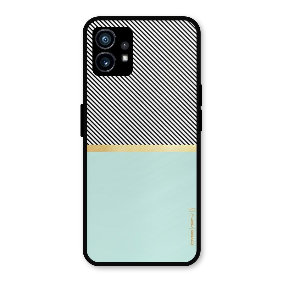 Pastel Green Base Stripes Metal Back Case for Nothing Phone 1