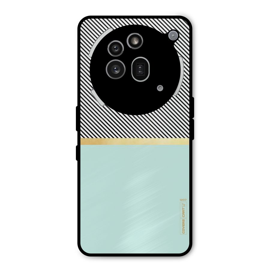 Pastel Green Base Stripes Metal Back Case for Nothing Phone 3a Pro
