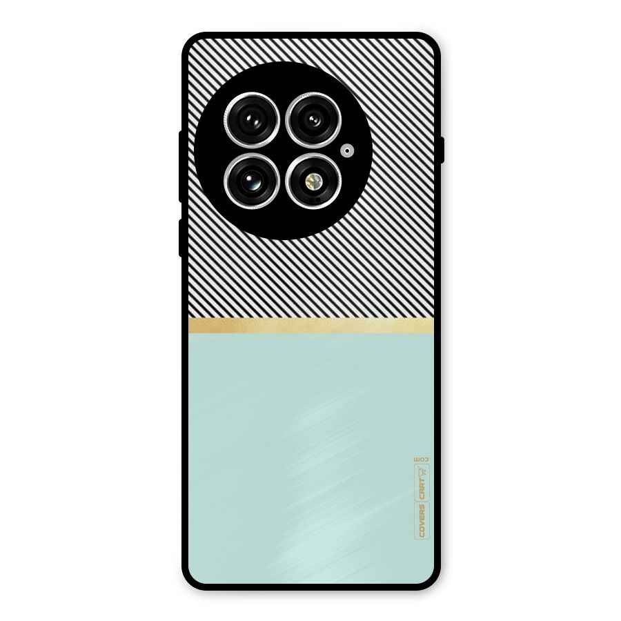 Pastel Green Base Stripes Metal Back Case for OnePlus 13