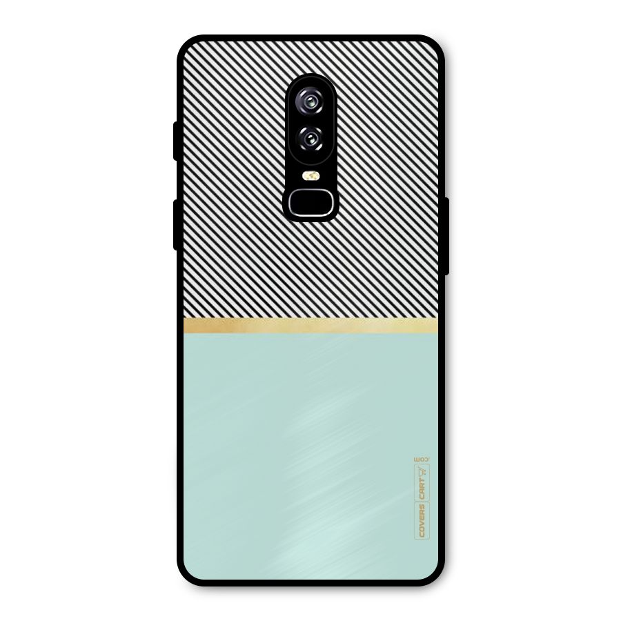 Pastel Green Base Stripes Metal Back Case for OnePlus 6
