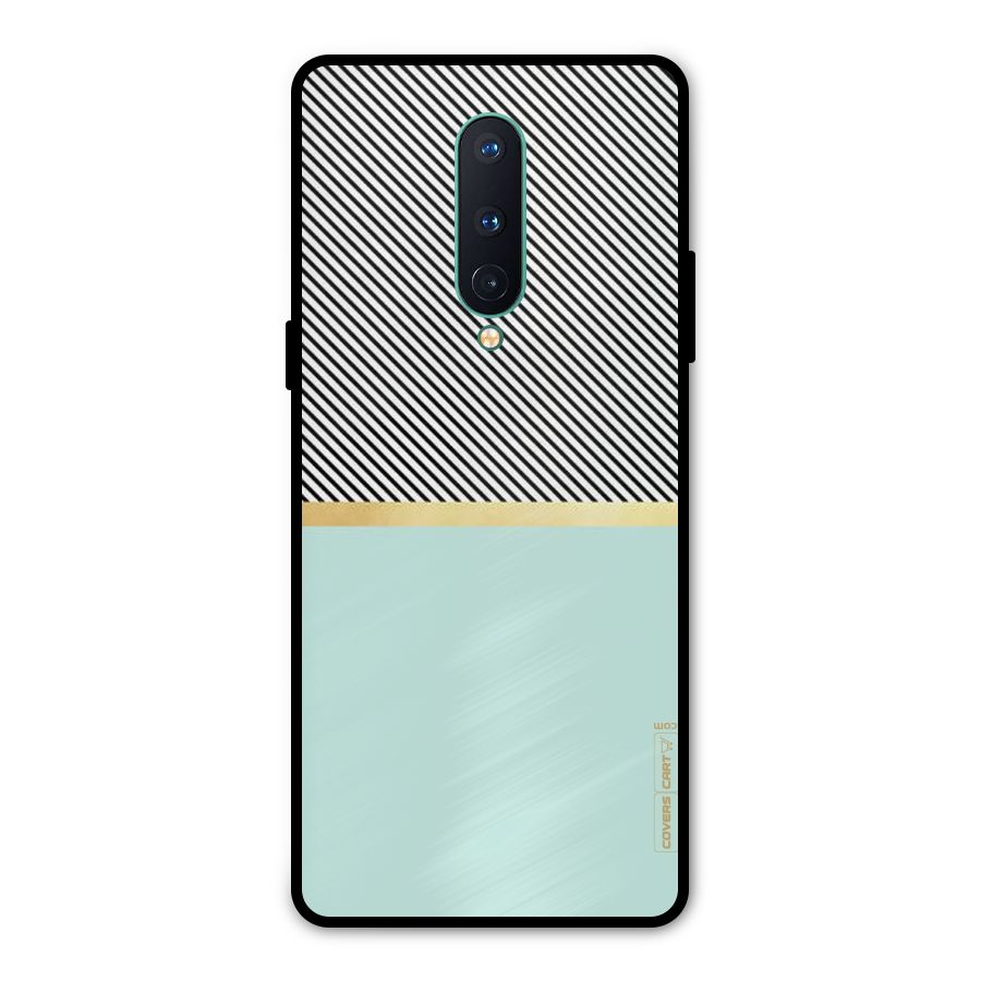 Pastel Green Base Stripes Metal Back Case for OnePlus 8