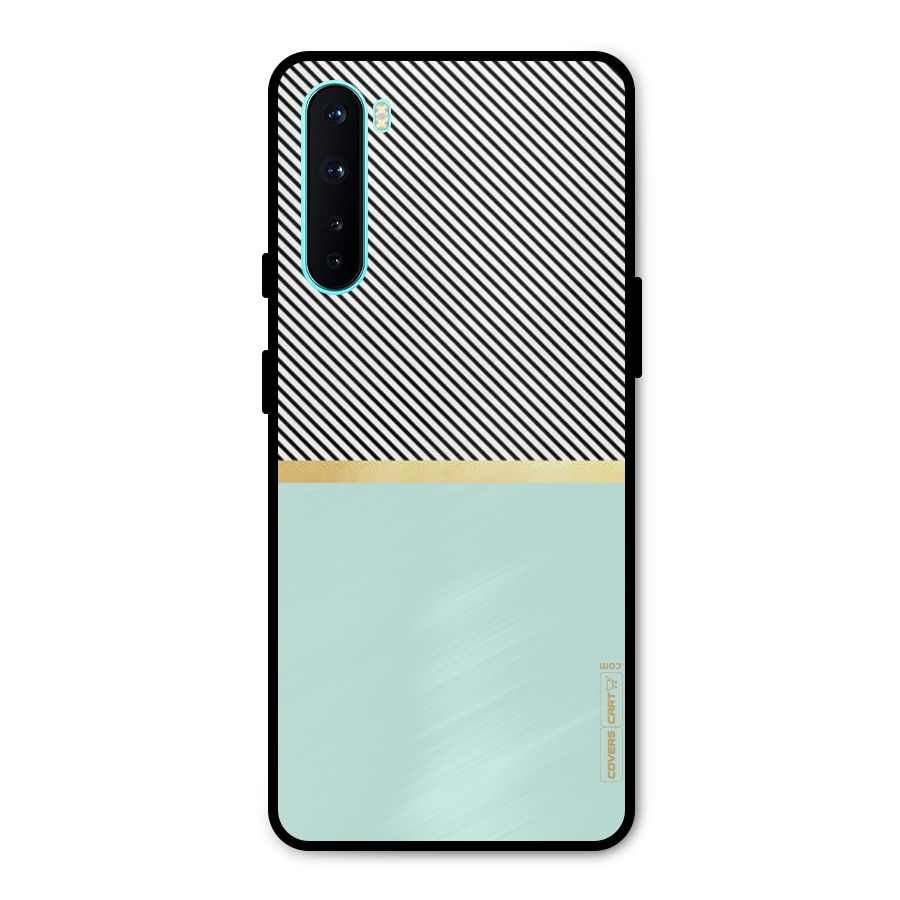 Pastel Green Base Stripes Metal Back Case for OnePlus Nord