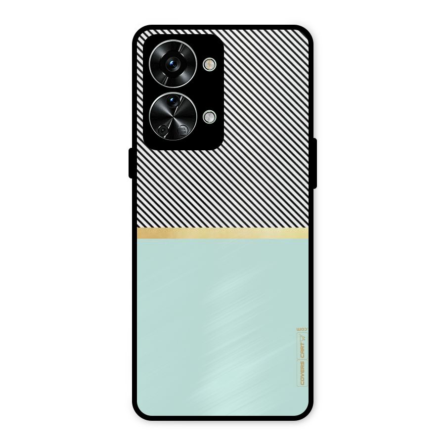 Pastel Green Base Stripes Metal Back Case for OnePlus Nord 2T