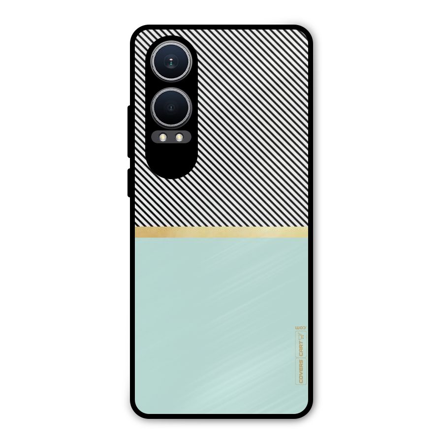 Pastel Green Base Stripes Metal Back Case for OnePlus Nord CE4 Lite