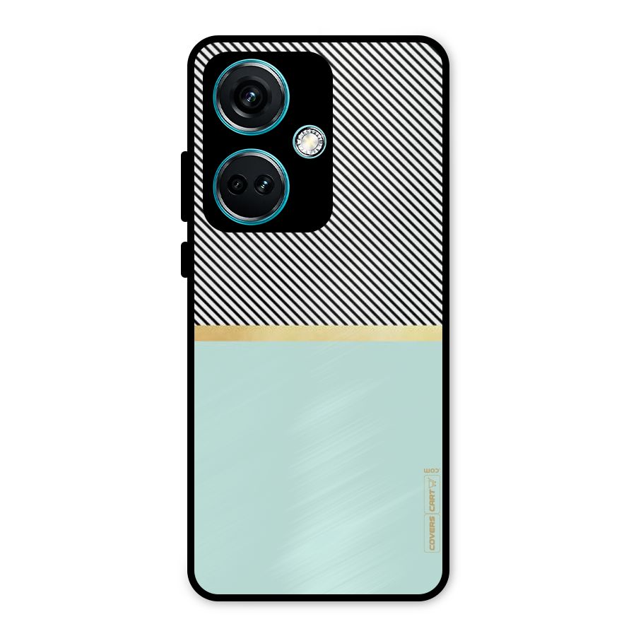 Pastel Green Base Stripes Metal Back Case for OnePlus Nord CE 3 5G