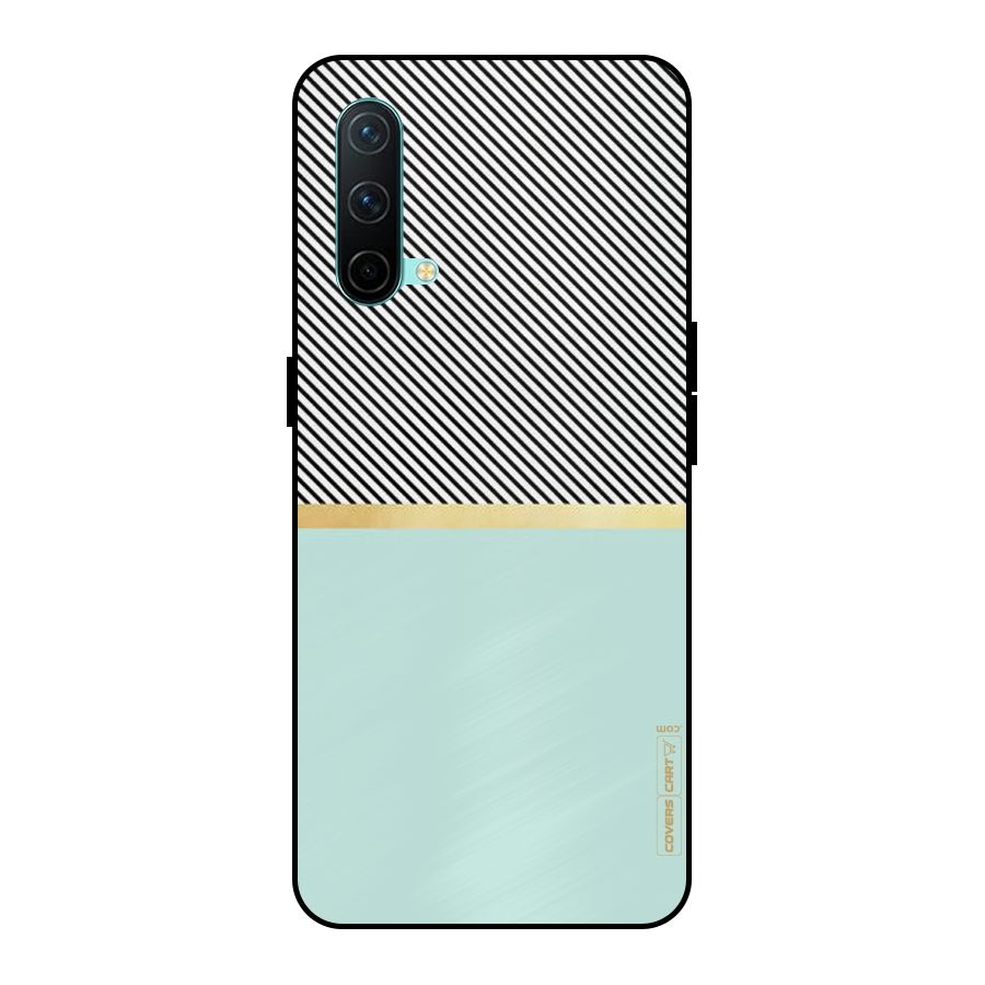 Pastel Green Base Stripes Metal Back Case for OnePlus Nord CE 5G