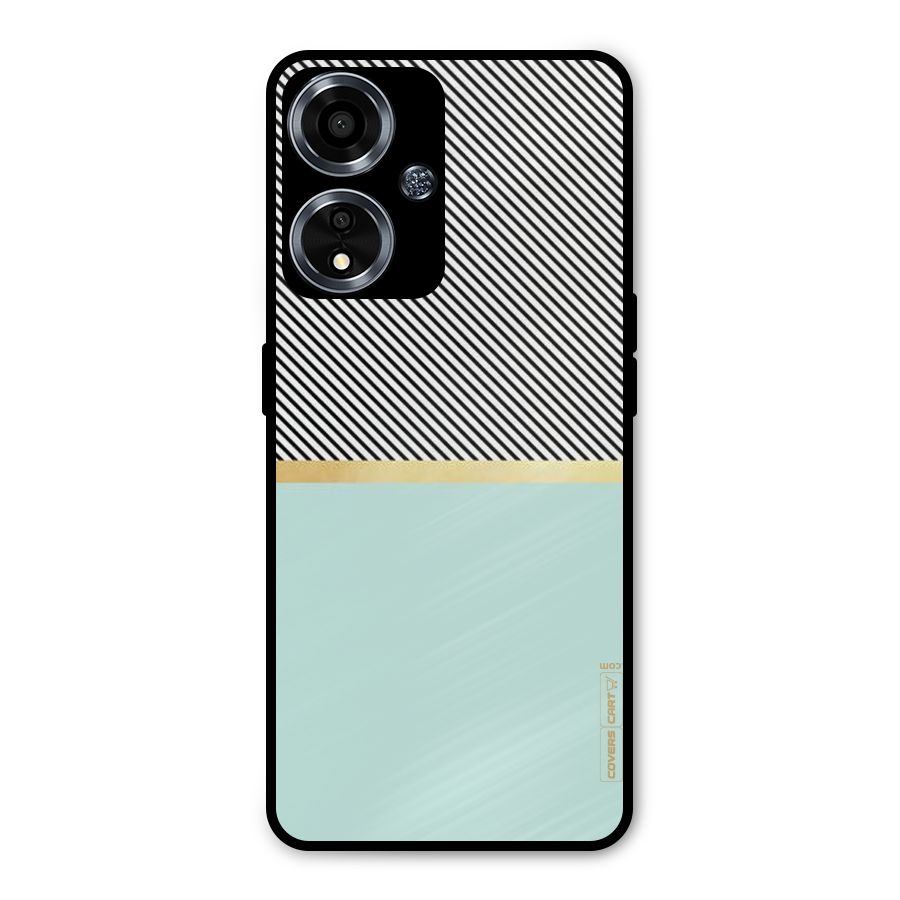 Pastel Green Base Stripes Metal Back Case for Oppo A59