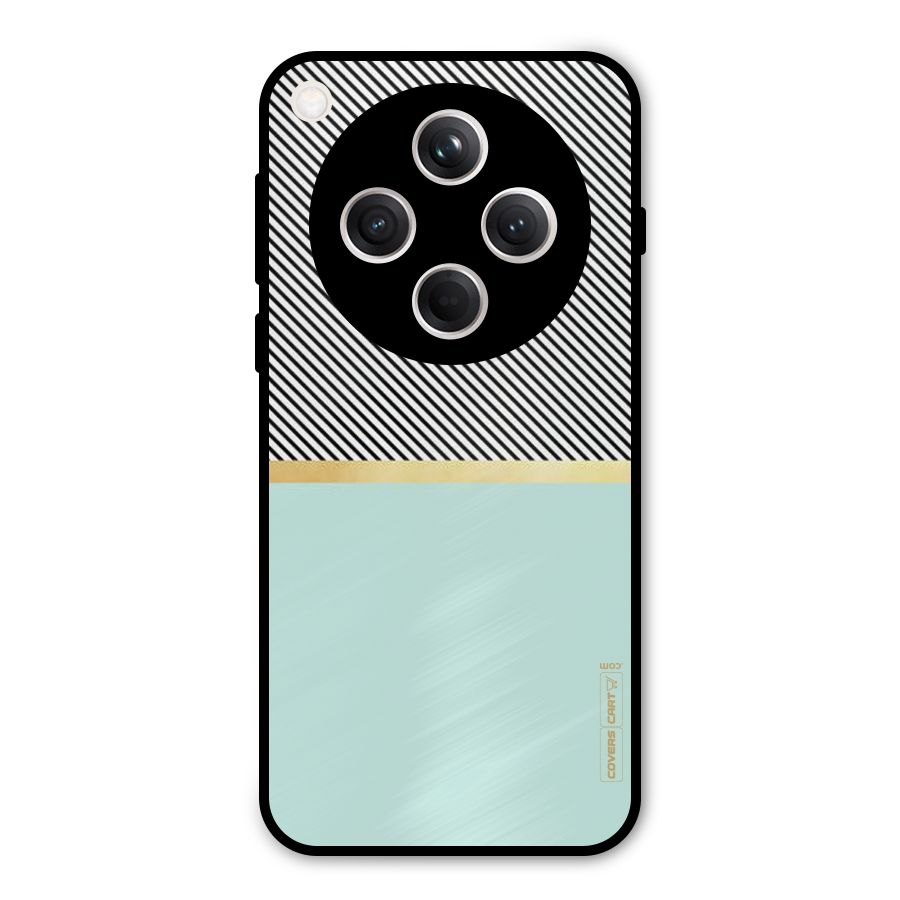Pastel Green Base Stripes Metal Back Case for Oppo Find X8