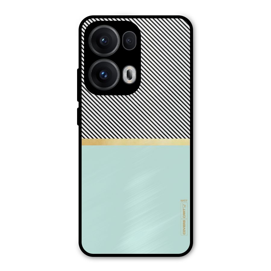 Pastel Green Base Stripes Metal Back Case for Oppo Reno13 Pro