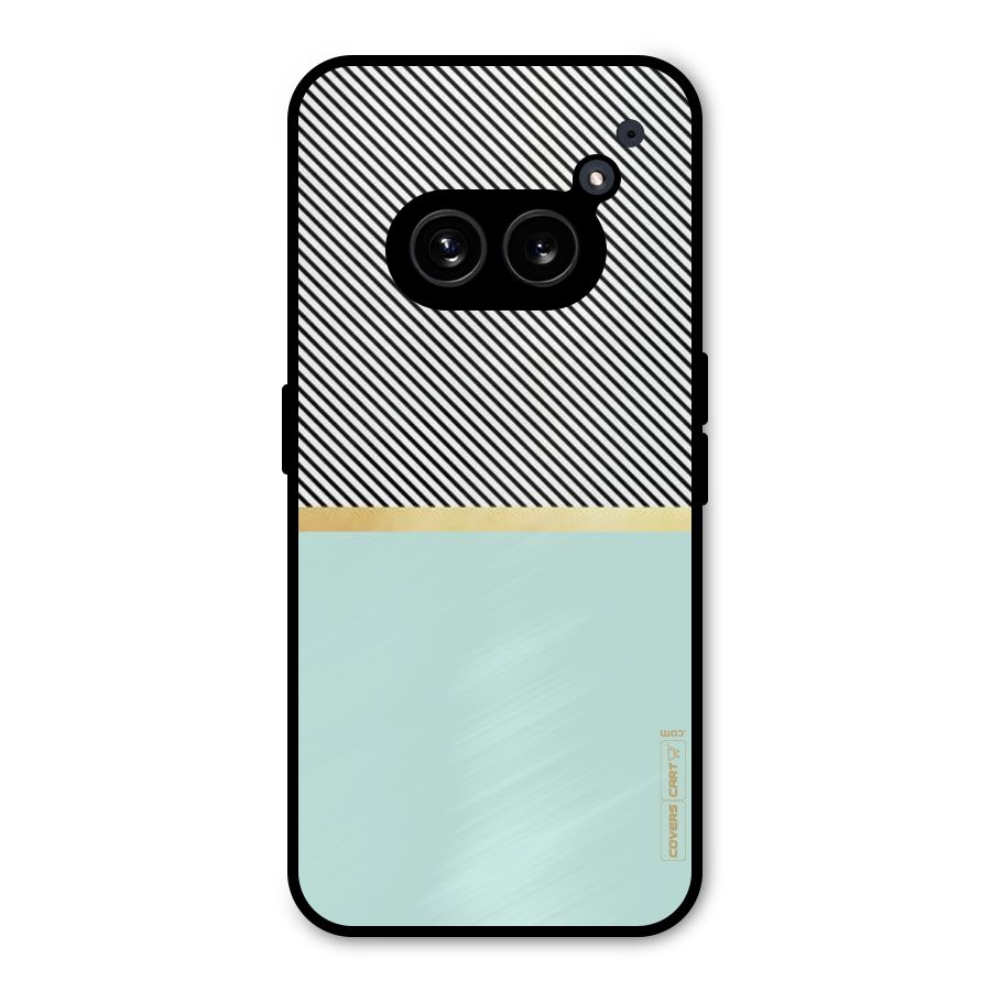 Pastel Green Base Stripes Metal Back Case for Nothing Phone 2a