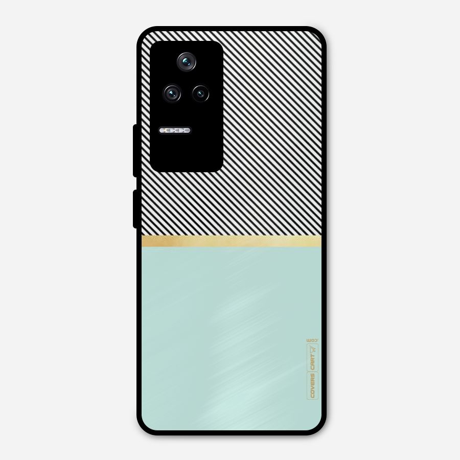 Pastel Green Base Stripes Metal Back Case for Poco F4 5G