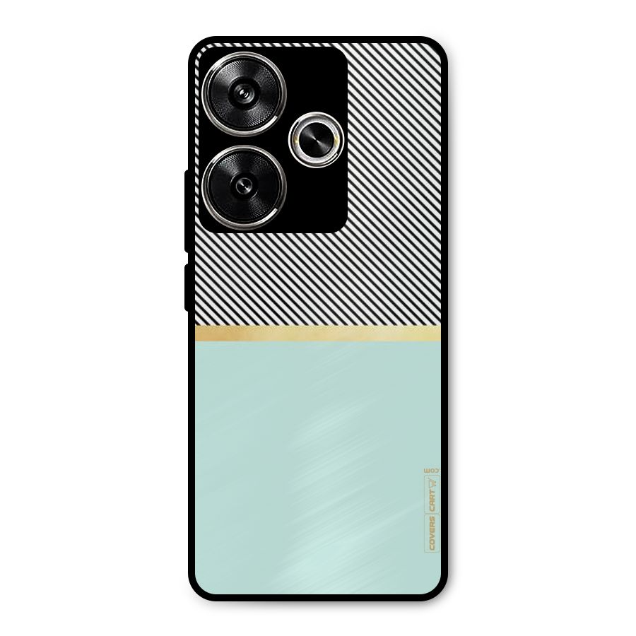 Pastel Green Base Stripes Metal Back Case for Poco F6
