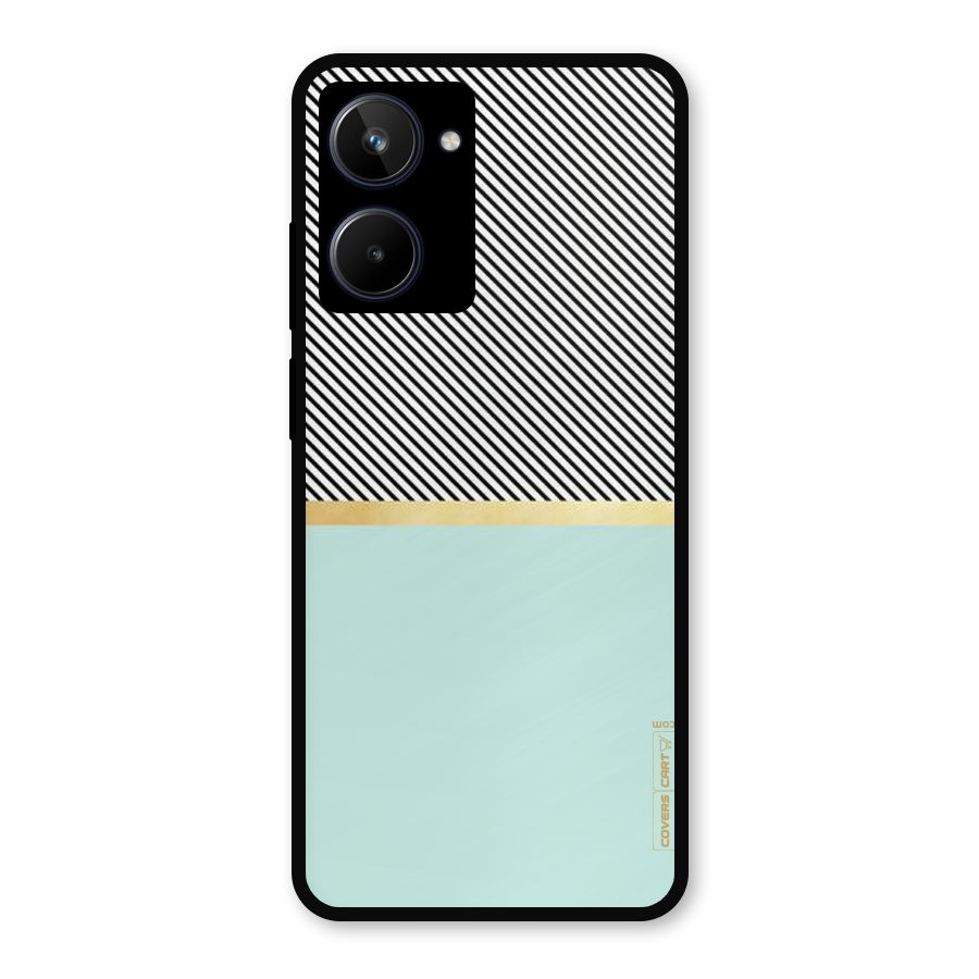 Pastel Green Base Stripes Metal Back Case for Realme 10