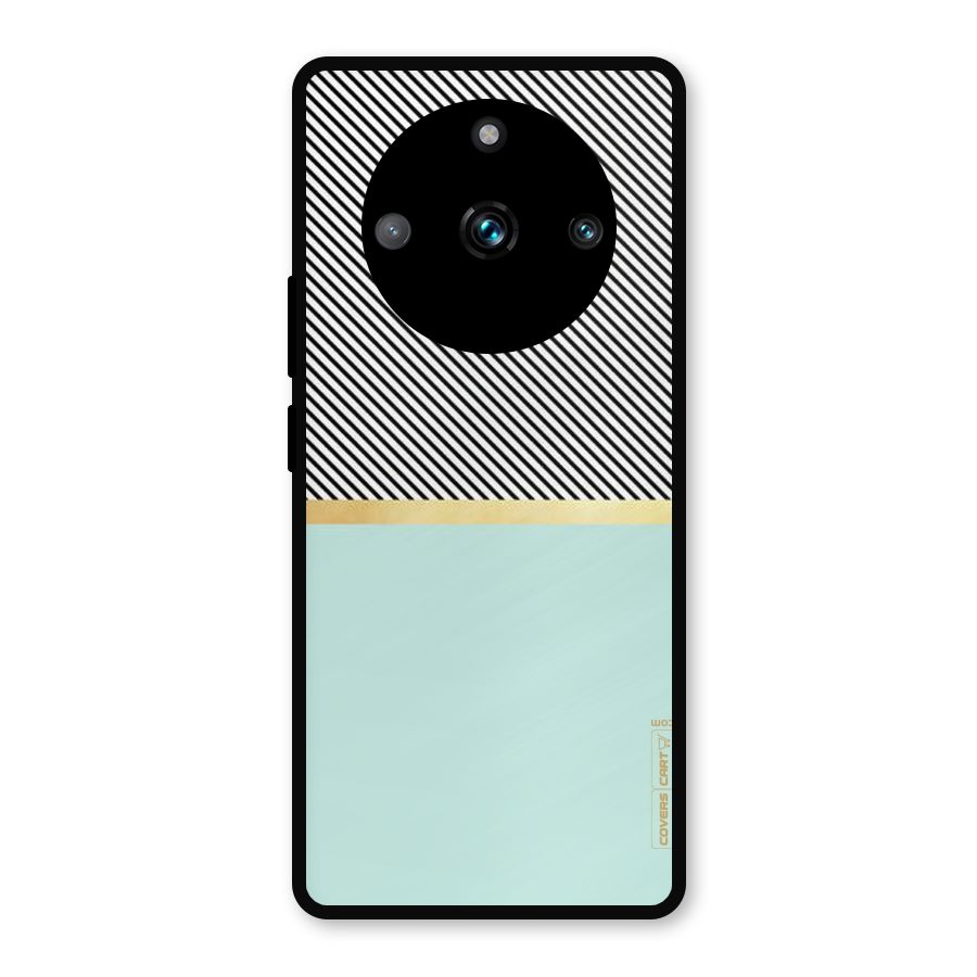 Pastel Green Base Stripes Metal Back Case for Realme 11 Pro