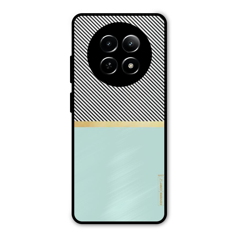 Pastel Green Base Stripes Metal Back Case for Realme 12 5G