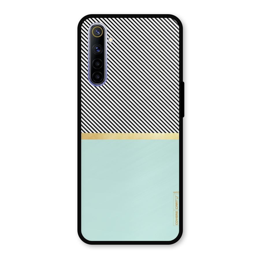 Pastel Green Base Stripes Metal Back Case for Realme 6