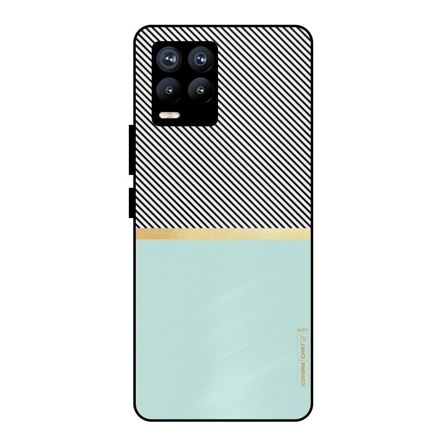 Pastel Green Base Stripes Metal Back Case for Realme 8 Pro