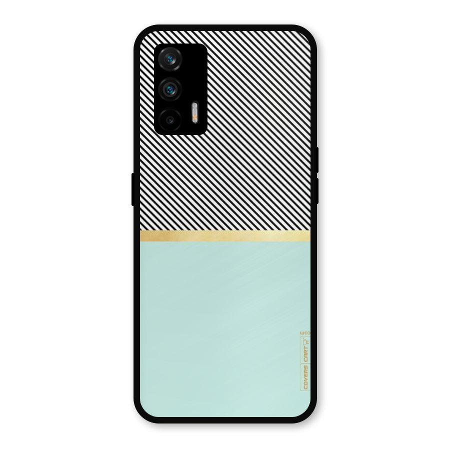 Pastel Green Base Stripes Metal Back Case for Realme GT 5G
