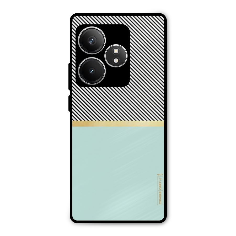 Pastel Green Base Stripes Metal Back Case for Realme GT 6T