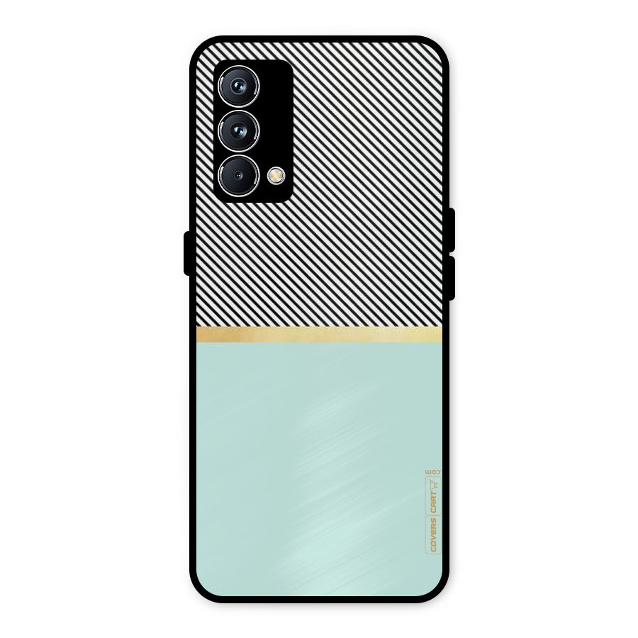 Pastel Green Base Stripes Metal Back Case for Realme GT Master Edition