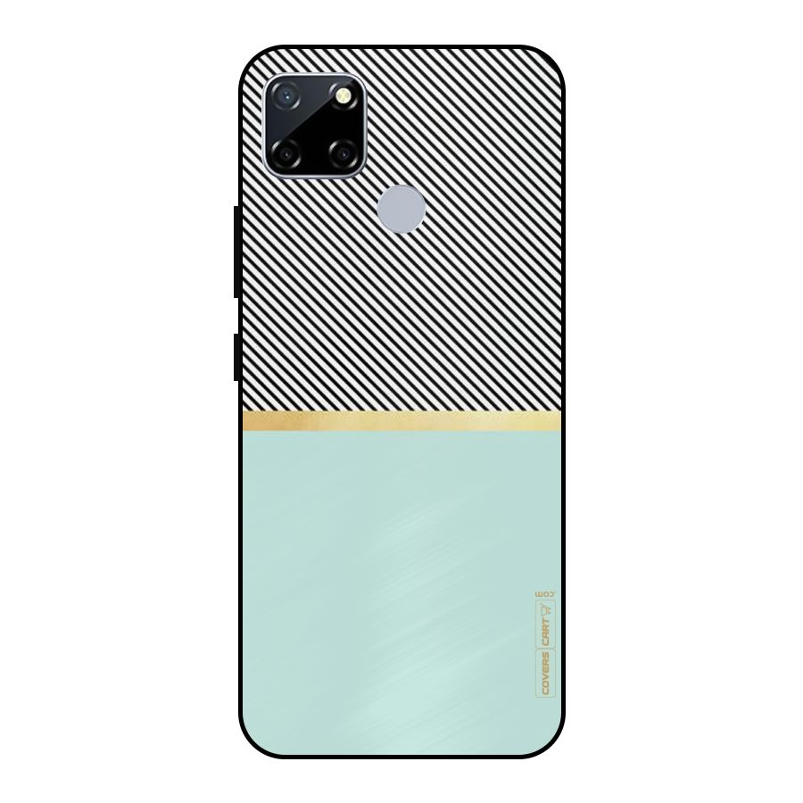 Pastel Green Base Stripes Metal Back Case for Realme Narzo 20