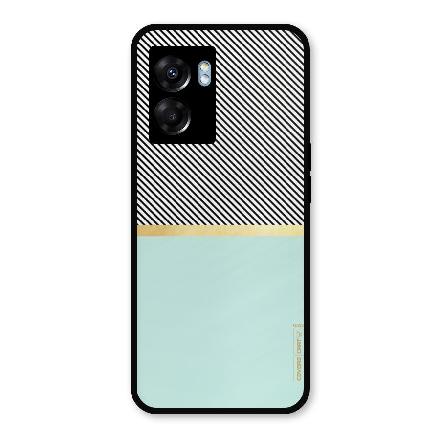 Pastel Green Base Stripes Metal Back Case for Realme Narzo 50 5G