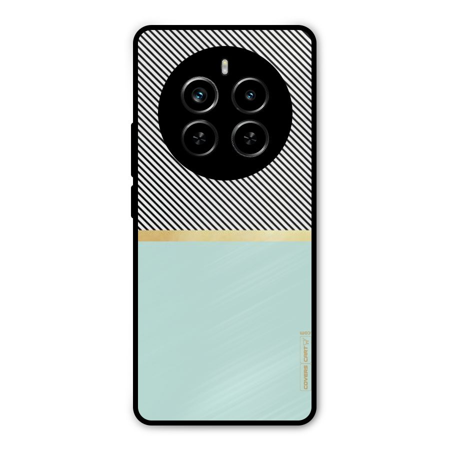 Pastel Green Base Stripes Metal Back Case for Realme P1 Pro