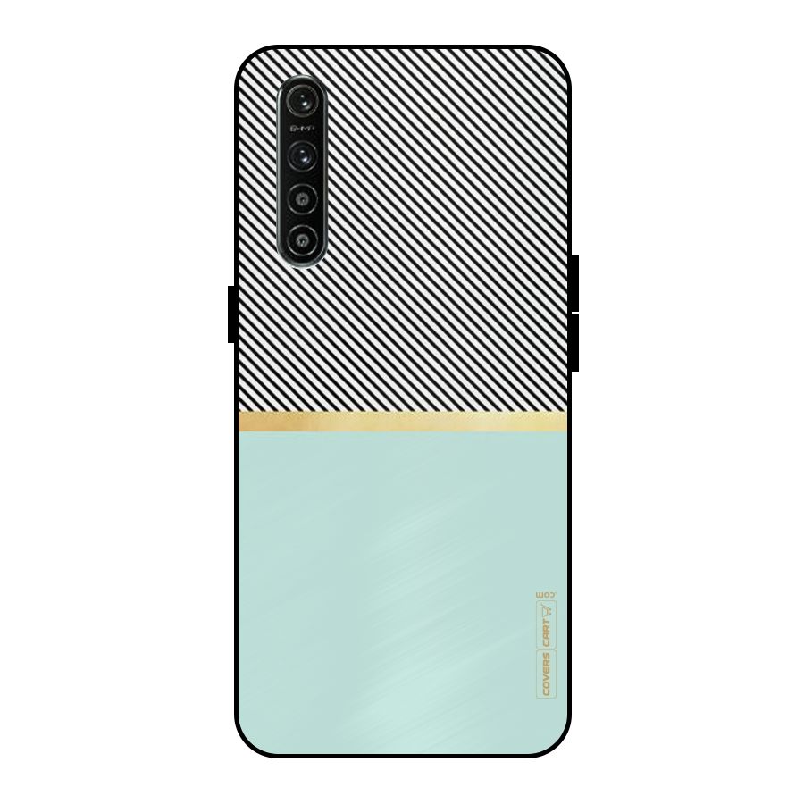 Pastel Green Base Stripes Metal Back Case for Realme XT