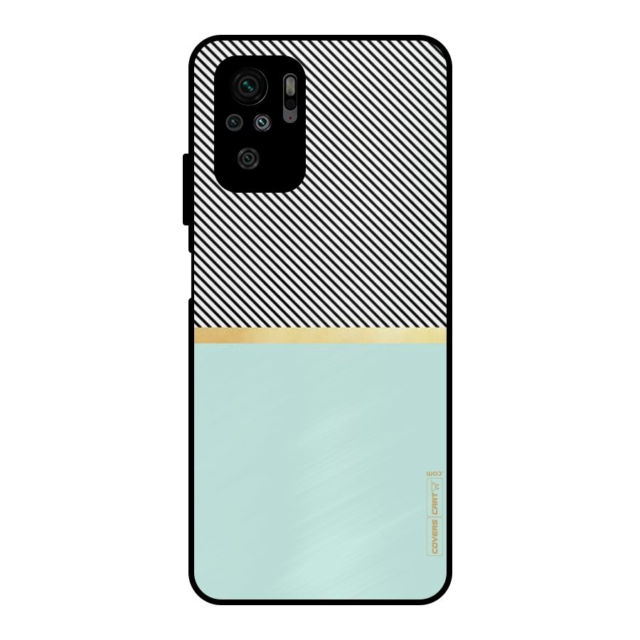 Pastel Green Base Stripes Metal Back Case for Redmi Note 10S