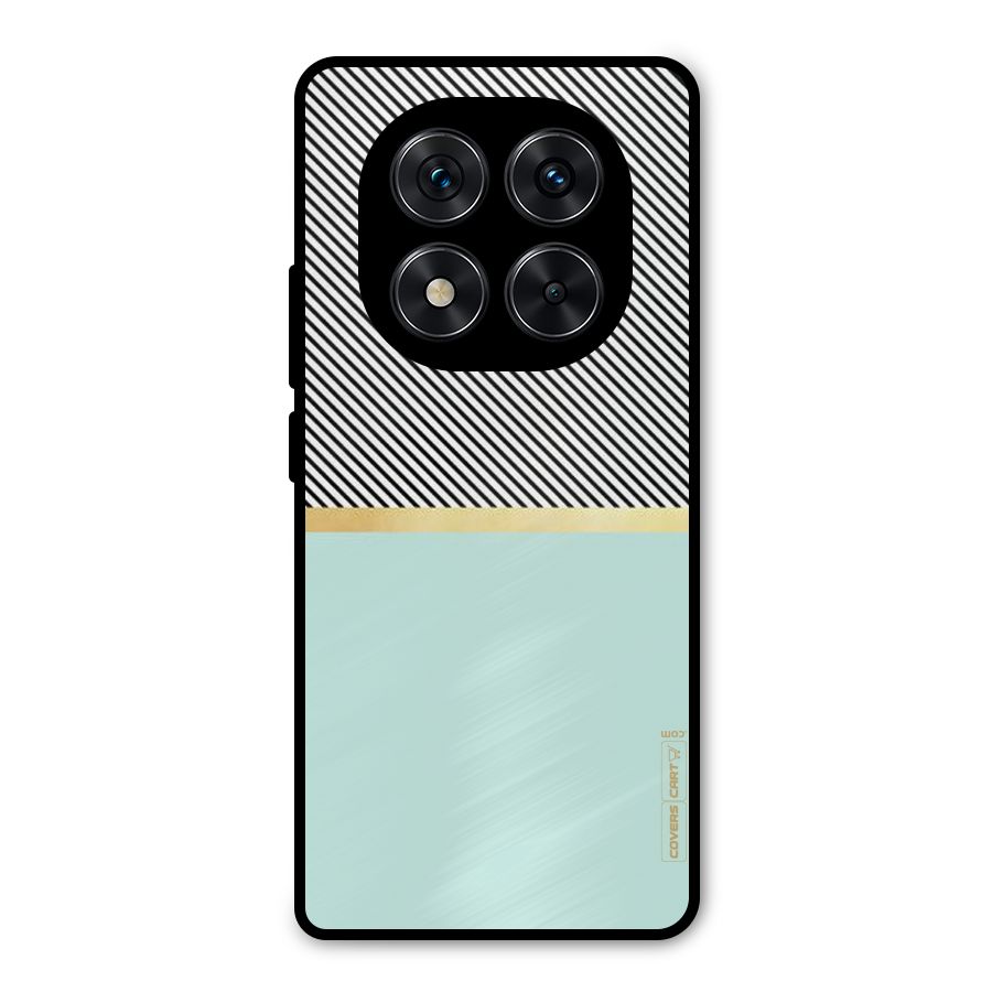 Pastel Green Base Stripes Metal Back Case for Redmi Note 14 Pro 5G
