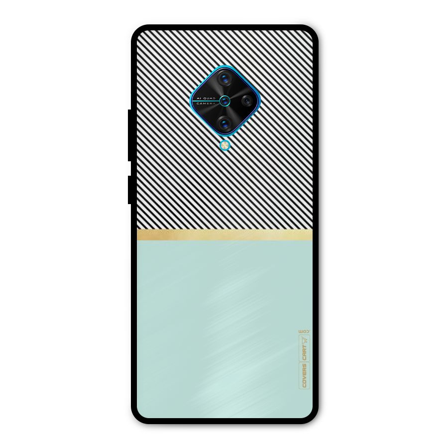 Pastel Green Base Stripes Metal Back Case for Vivo S1 Pro