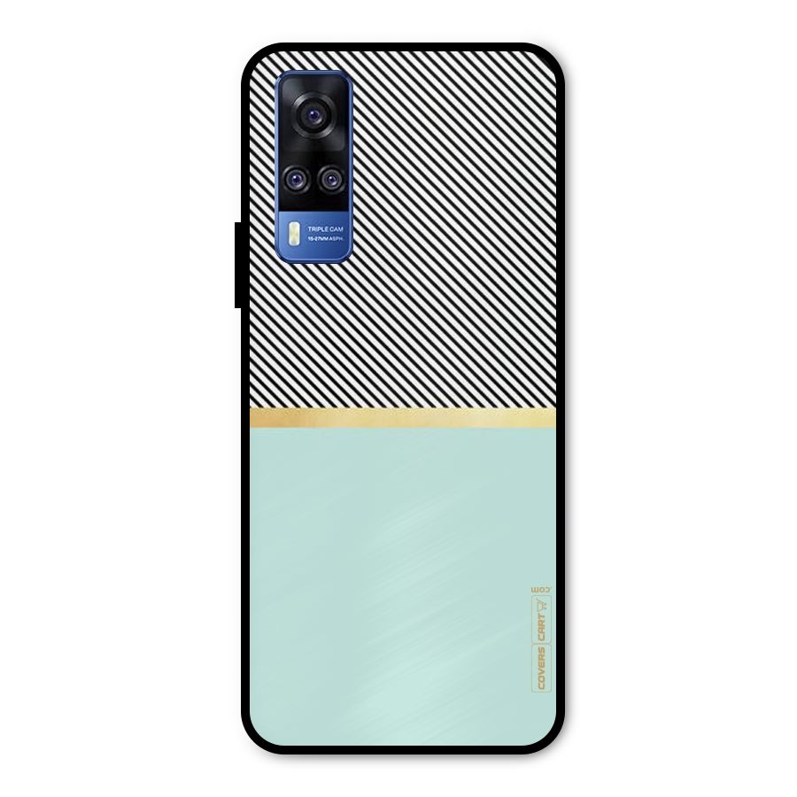 Pastel Green Base Stripes Metal Back Case for Vivo Y31