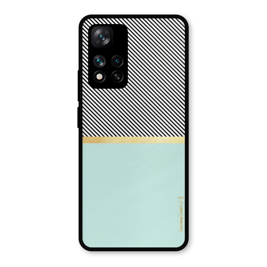 Pastel Green Base Stripes Metal Back Case for Xiaomi 11i 5G