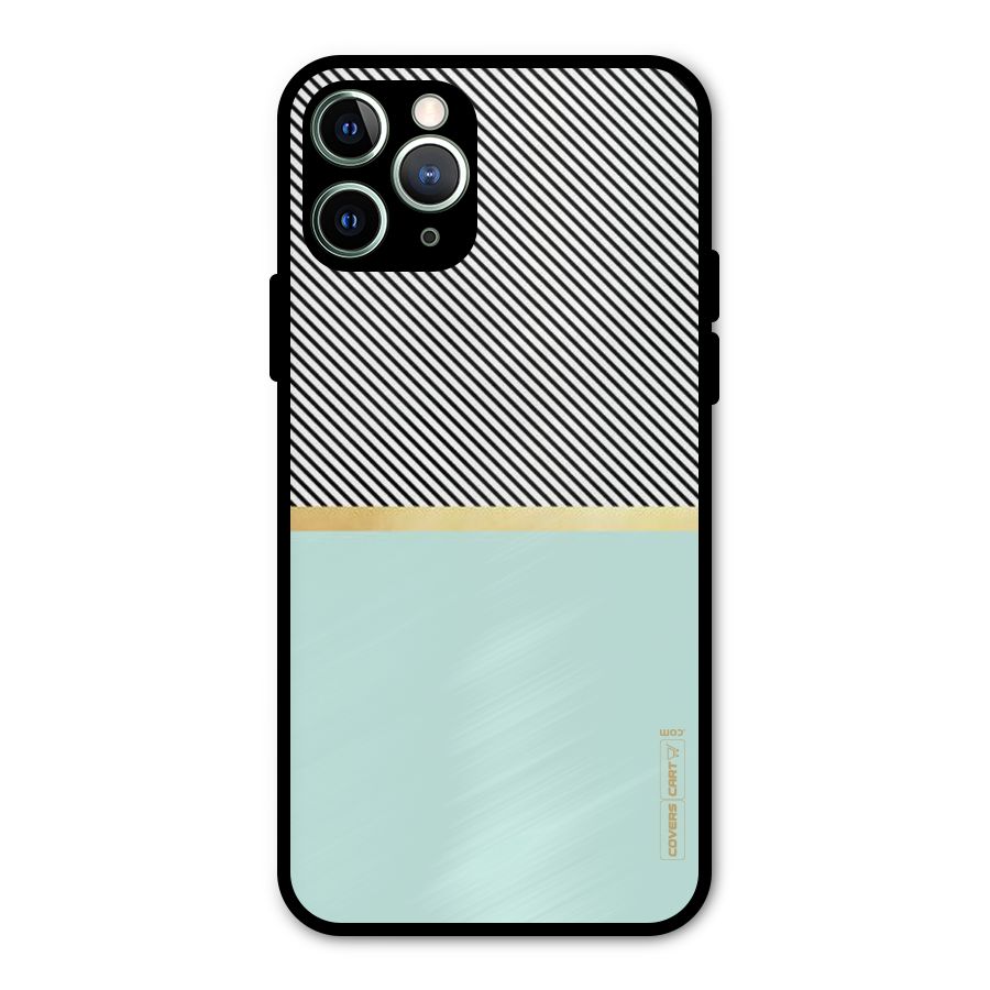 Pastel Green Base Stripes Metal Back Case for iPhone 11 Pro Max