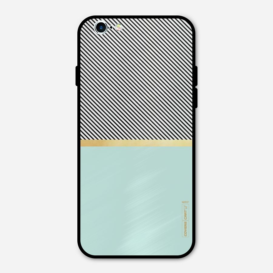 Pastel Green Base Stripes Metal Back Case for iPhone 6 6s