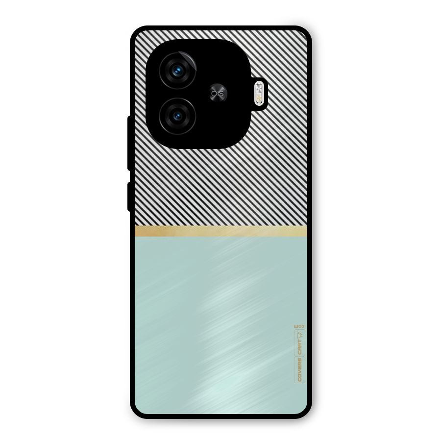 Pastel Green Base Stripes Metal Back Case for iQOO Neo 10R