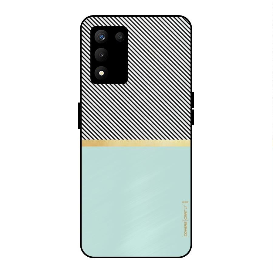 Pastel Green Base Stripes Metal Back Case for realme 9 5G SE