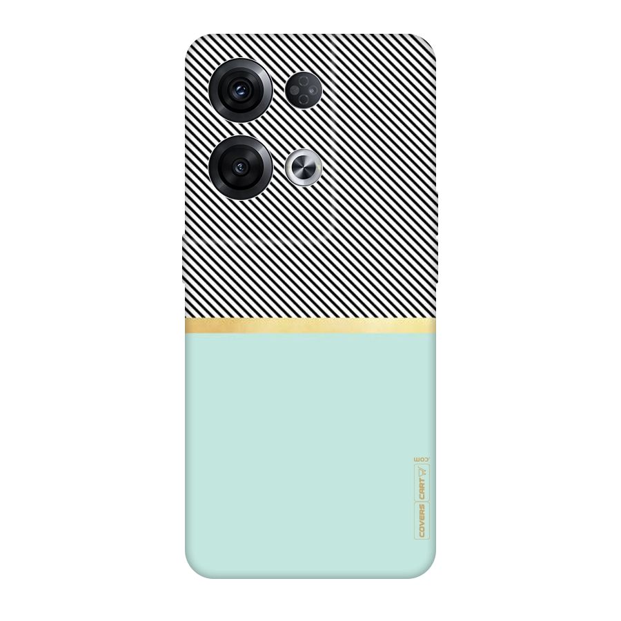 Pastel Green Base Stripes Original Polycarbonate Back Case for Oppo Reno8 Pro 5G