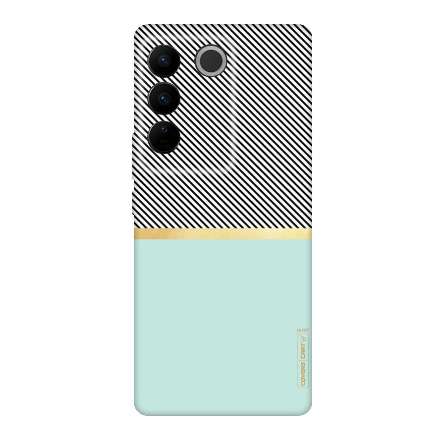 Pastel Green Base Stripes Original Polycarbonate Back Case for Vivo V27