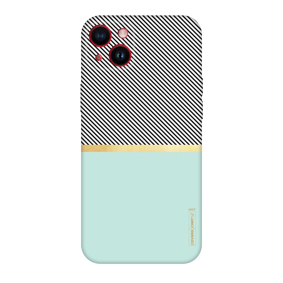 Pastel Green Base Stripes Original Polycarbonate Back Case for iPhone 14 Plus