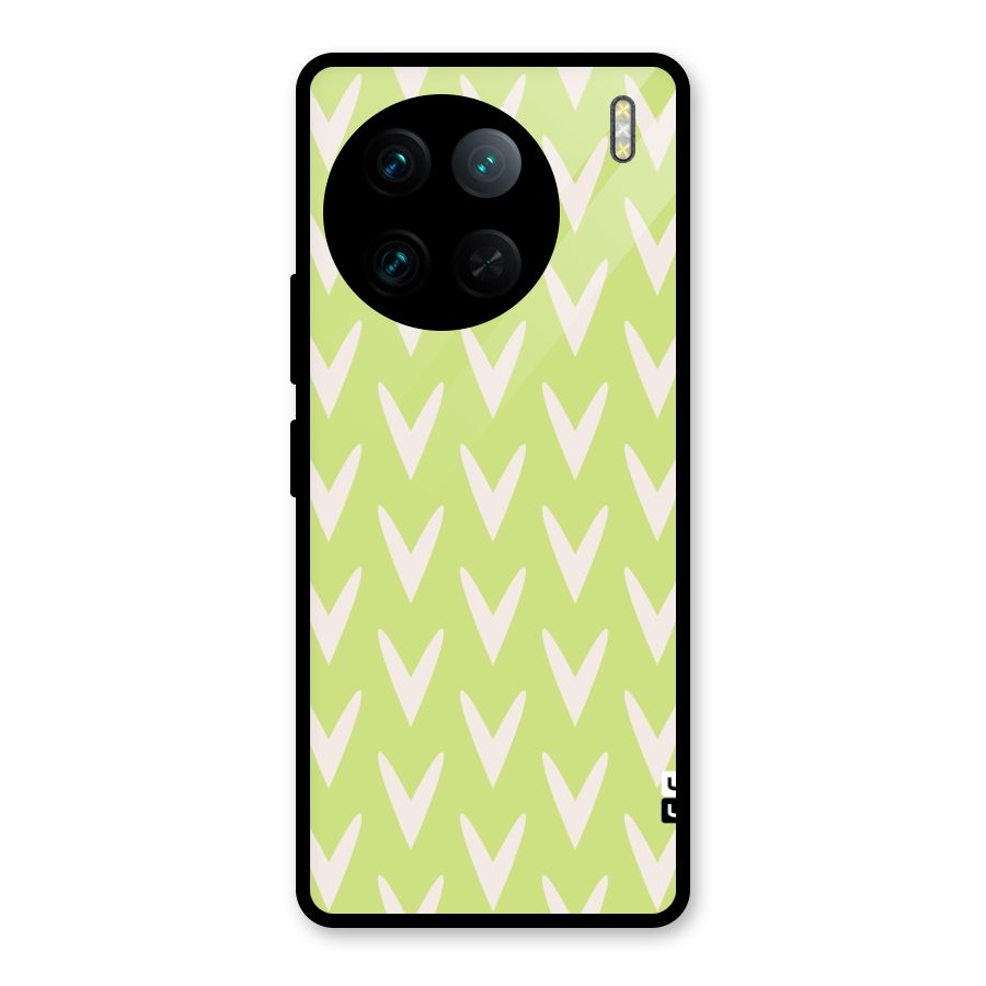 Pastel Green Grass Glass Back Case for Vivo X90 Pro