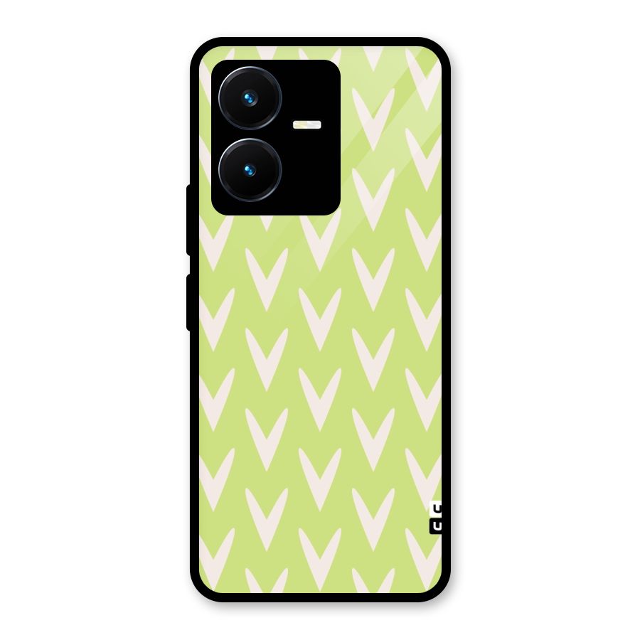 Pastel Green Grass Glass Back Case for Vivo Y22s