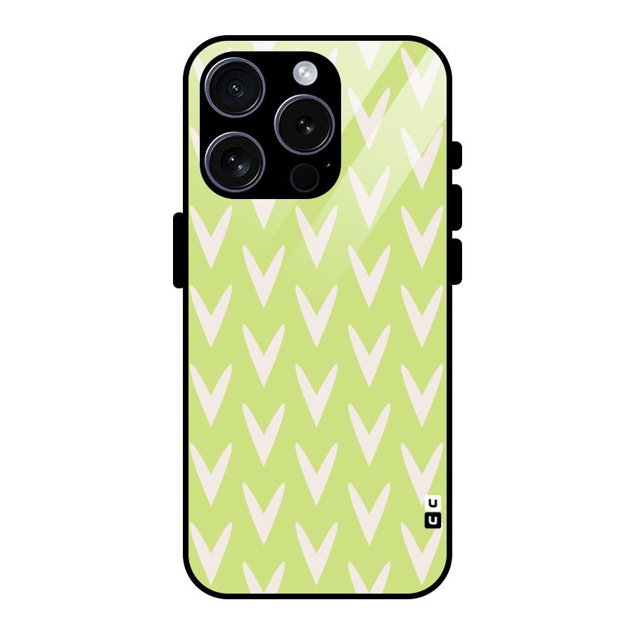 Pastel Green Grass Glass Back Case for iPhone 15 Pro