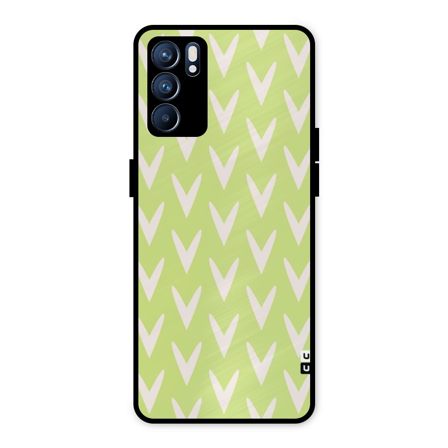 Pastel Green Grass Metal Back Case for Oppo Reno6 5G