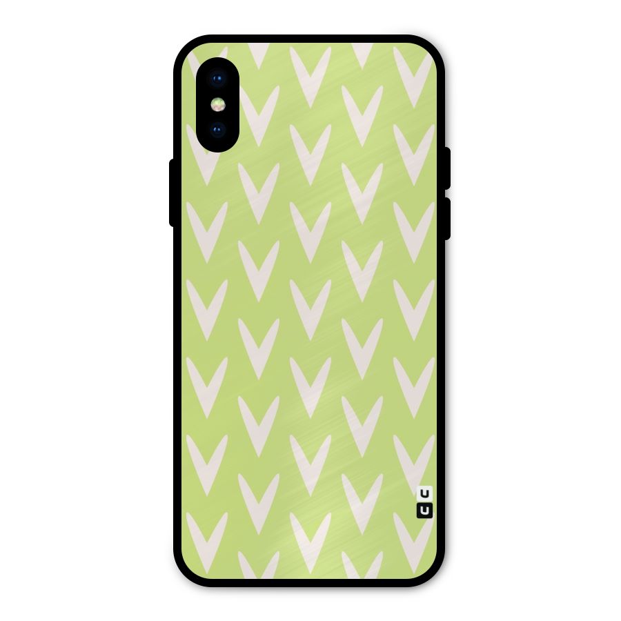 Pastel Green Grass Metal Back Case for iPhone XS