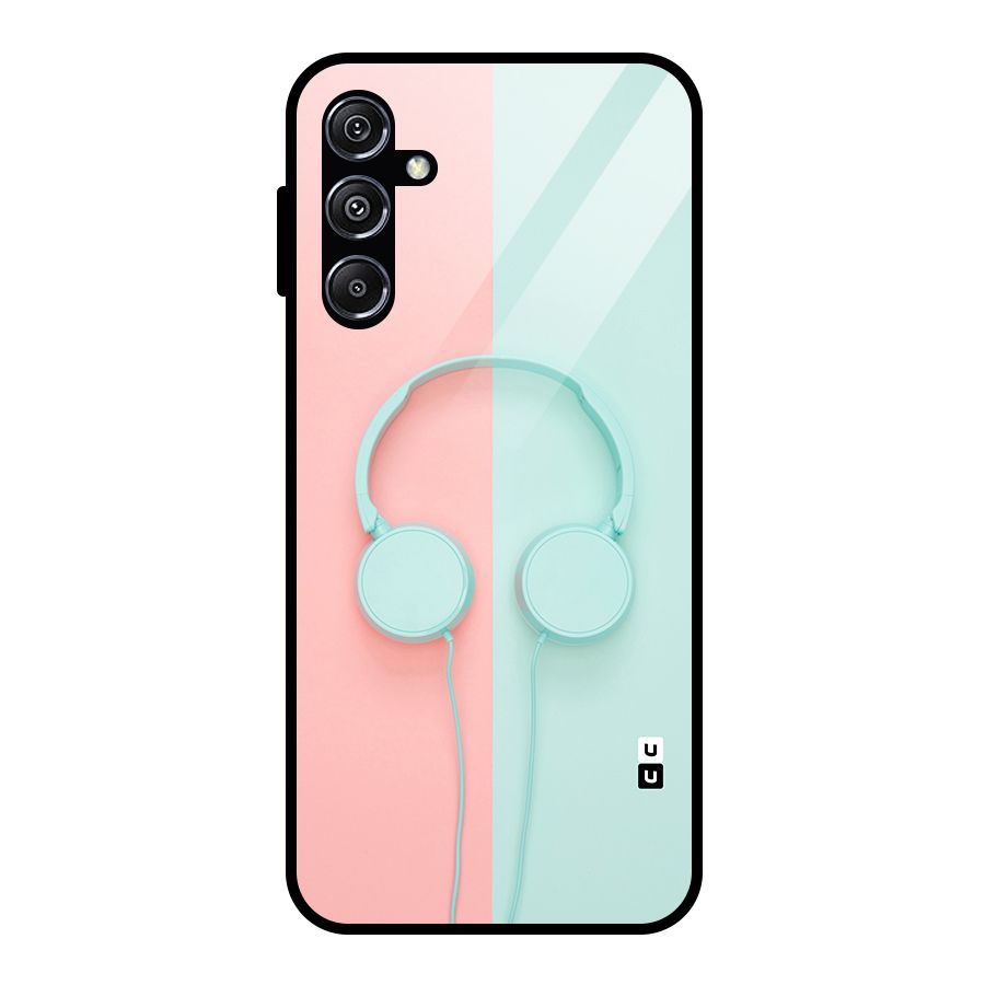 Pastel Headphones Glass Back Case for Galaxy M34 5G