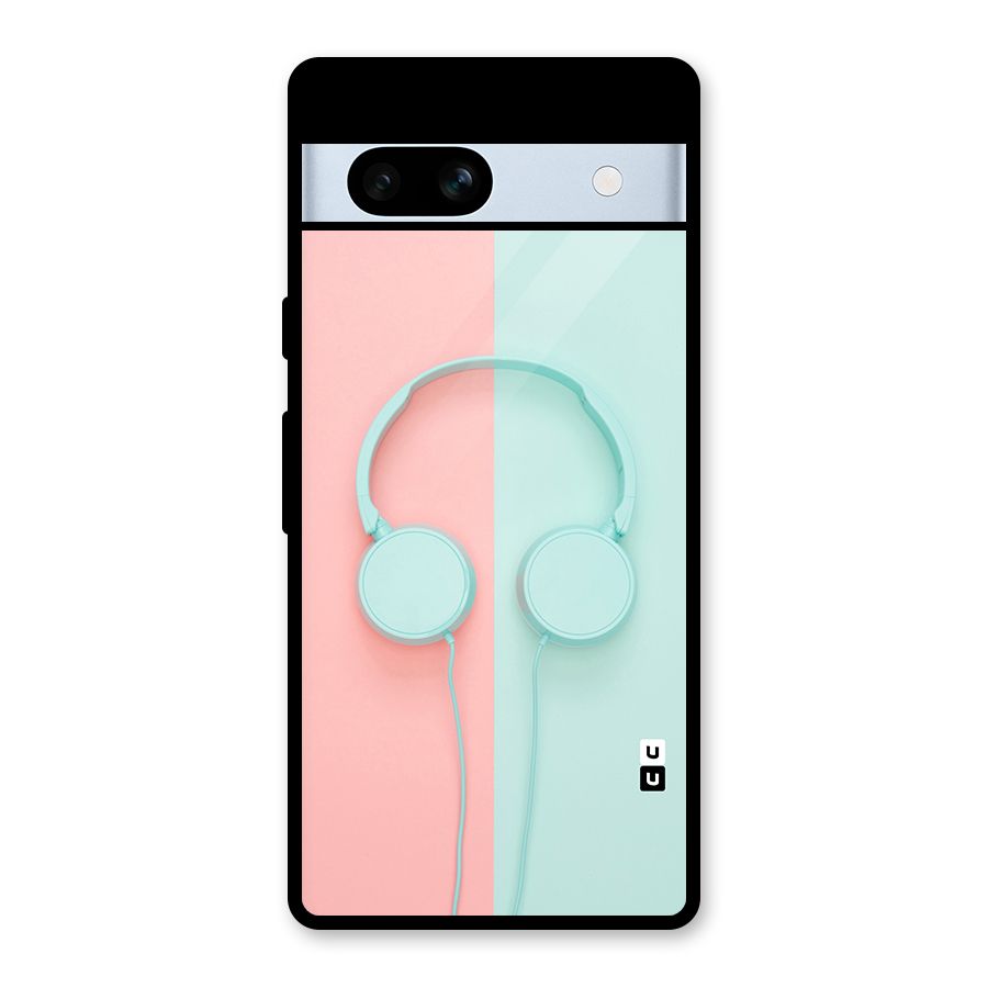 Pastel Headphones Glass Back Case for Google Pixel 7a